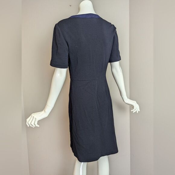 Tory Burch Sallare Tunic Dress XS Navy Blue Boho Silk Blend Preppy Resort Mini - Picture 5 of 9